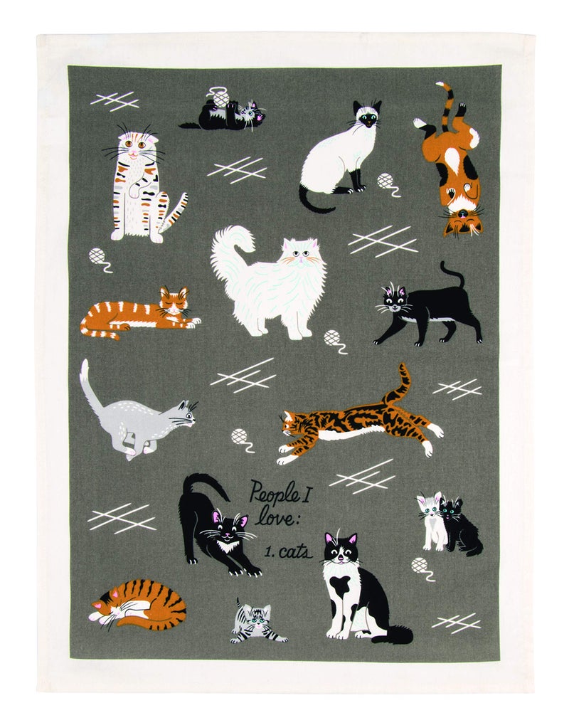 Blue Q People I Love: Cats. Dish Towel - Funny Kitchen Towels, 100% Cotton, Durable, Soft & Super Absorbent, Machine Washable, Screen-Printed, Vibrant Colors, Functional Gift Ideas, Size 28" x 21" - Image 2
